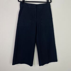 Ann Taylor Wide Leg Culottes High Waist Pant Black Women's Size 2 Petite